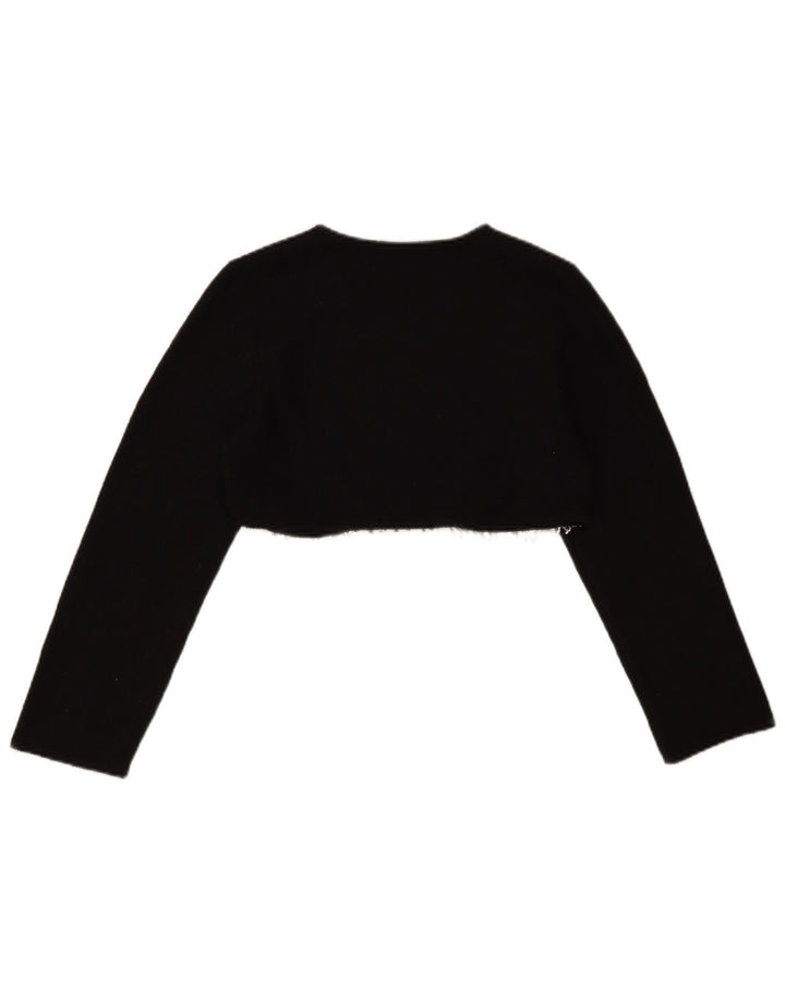 Zara Haut court à manches longues pour femme UK 10 Petit Noir