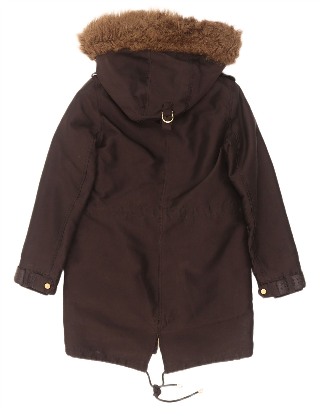 Guess Parka à capuche graphique pour femme UK 6 XS Noir Polyester