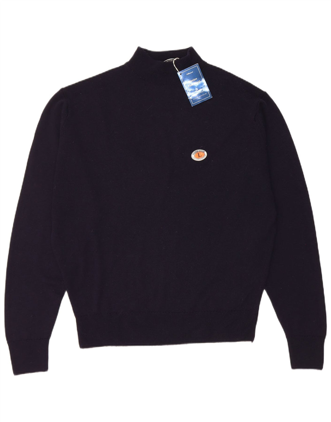 St. Bernard Pull coupe classique à col roulé pour homme Bleu marine Taille L