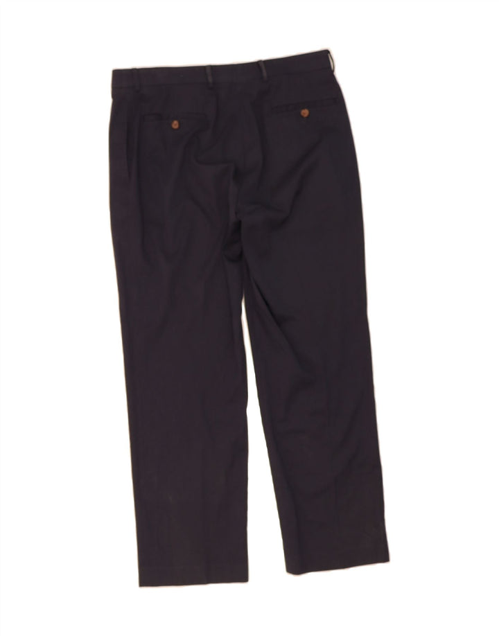RALPH LAUREN Mens Straight Suit Trousers W34 L30 Navy Blue Polyester Vintage Ralph Lauren and Second-Hand Ralph Lauren from Messina Hembry 