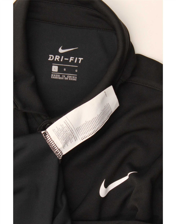 Polo Nike Dri Fit pour hommes, grand, noir, polyester