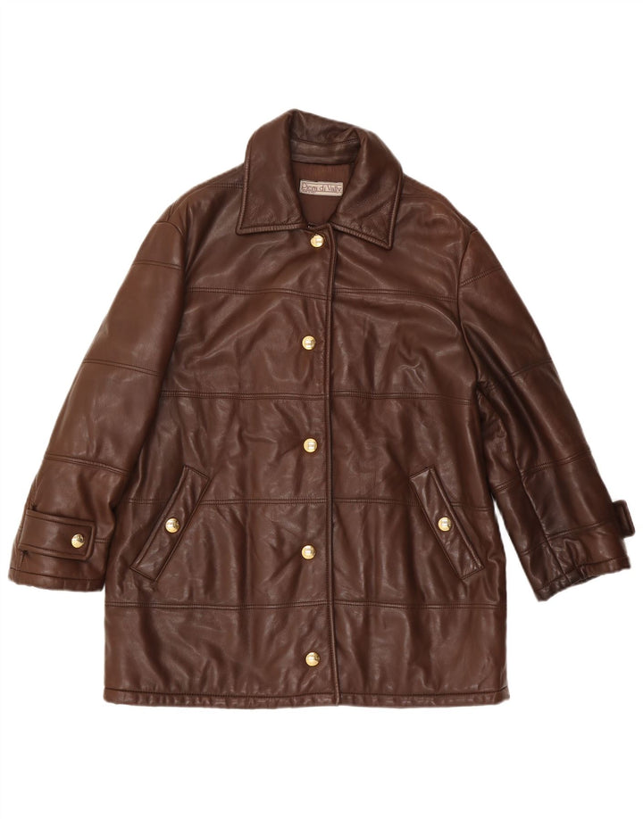 veste en cuir femme vintage IT 42 Brun moyen