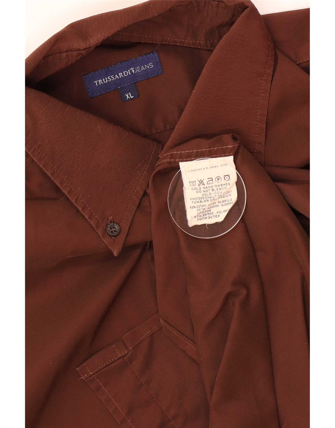 Trussardi Chemise Homme XL Marron Coton