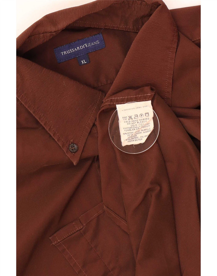 Trussardi Chemise Homme XL Marron Coton
