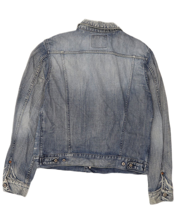 Guess Veste en jean pour femme UK 16 Large Bleu Coton