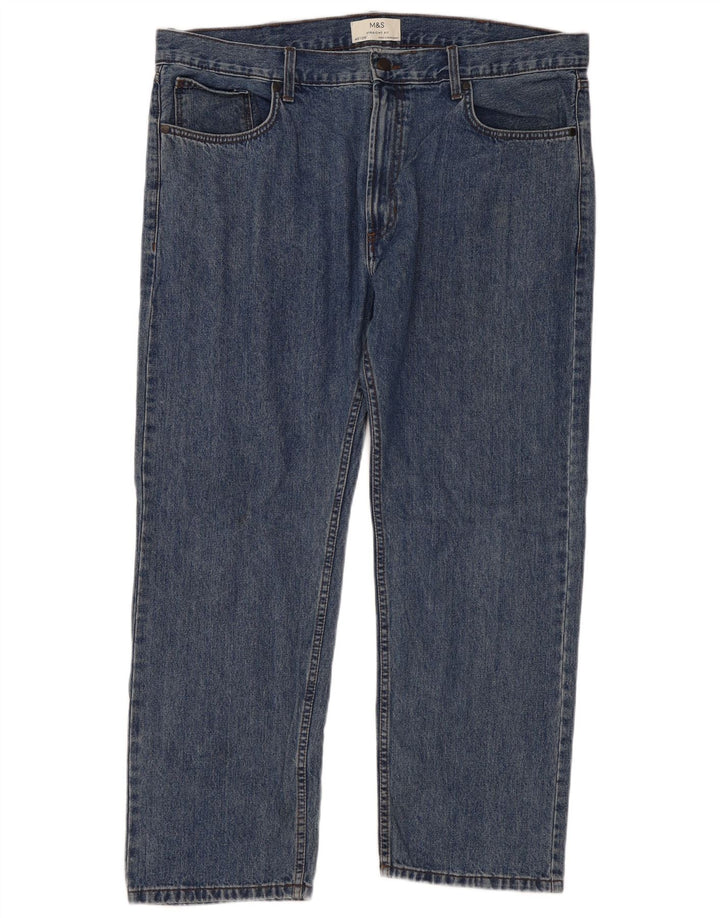 Marks & Spencer Jean droit homme W40 L29 bleu coton