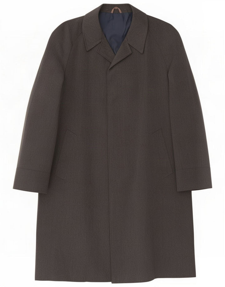 Pardessus vintage pour homme UK 40 Large Gris Polyester