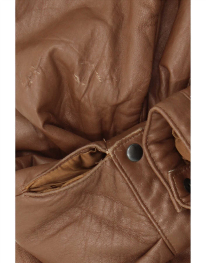 Veste en cuir homme vintage IT 48 Cuir marron moyen