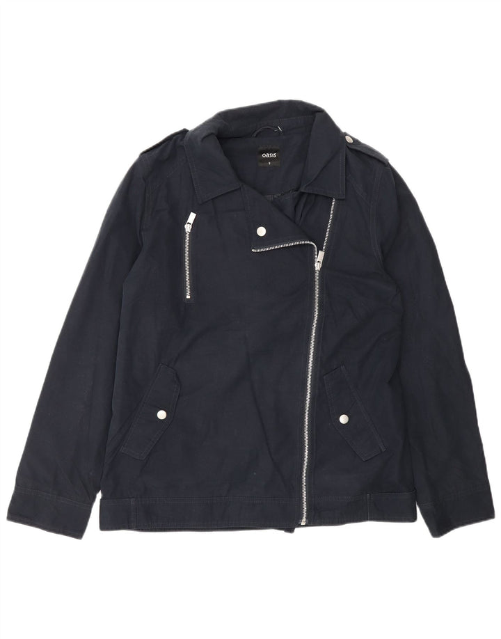 Oasis Veste militaire surdimensionnée pour femme UK 10 Small Bleu marine Polyester