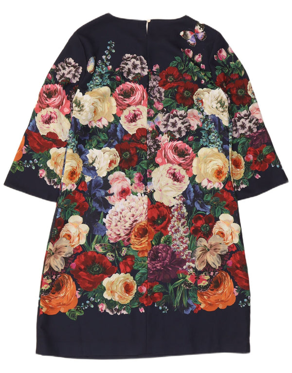 Hobbs Robe droite à manches 3/4 pour femme UK 12 Medium Multicolore Floral