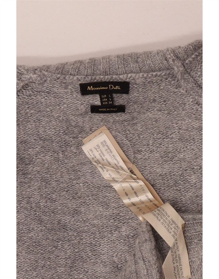 Massimo Dutti Pull col roulé pour femme UK 16 Large Gris Polyamide