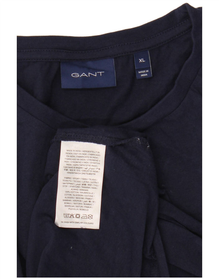 Gant T-Shirt Homme Top XL Bleu Marine Coton