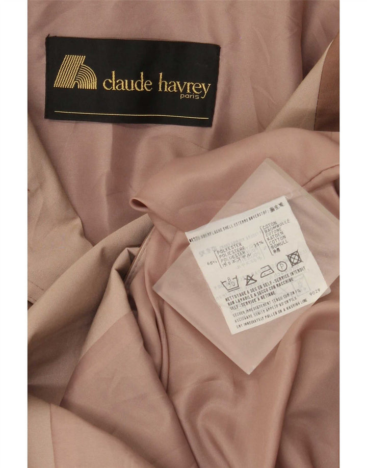 Claude Havrey Manteau Femme UK 14 Grand Marron Colorblock Polyester