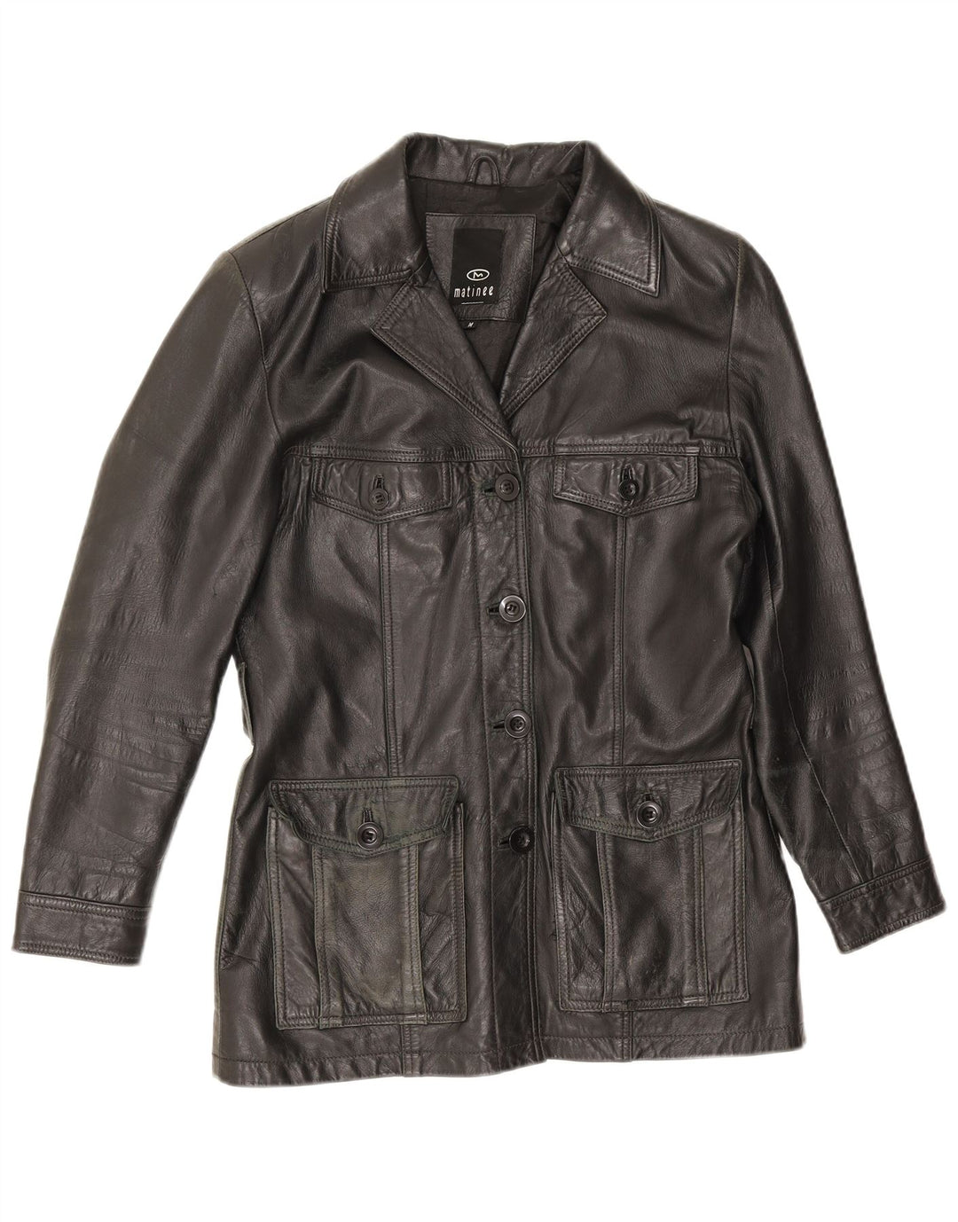 Matinee Veste en cuir pour femme UK 14 Medium Noir