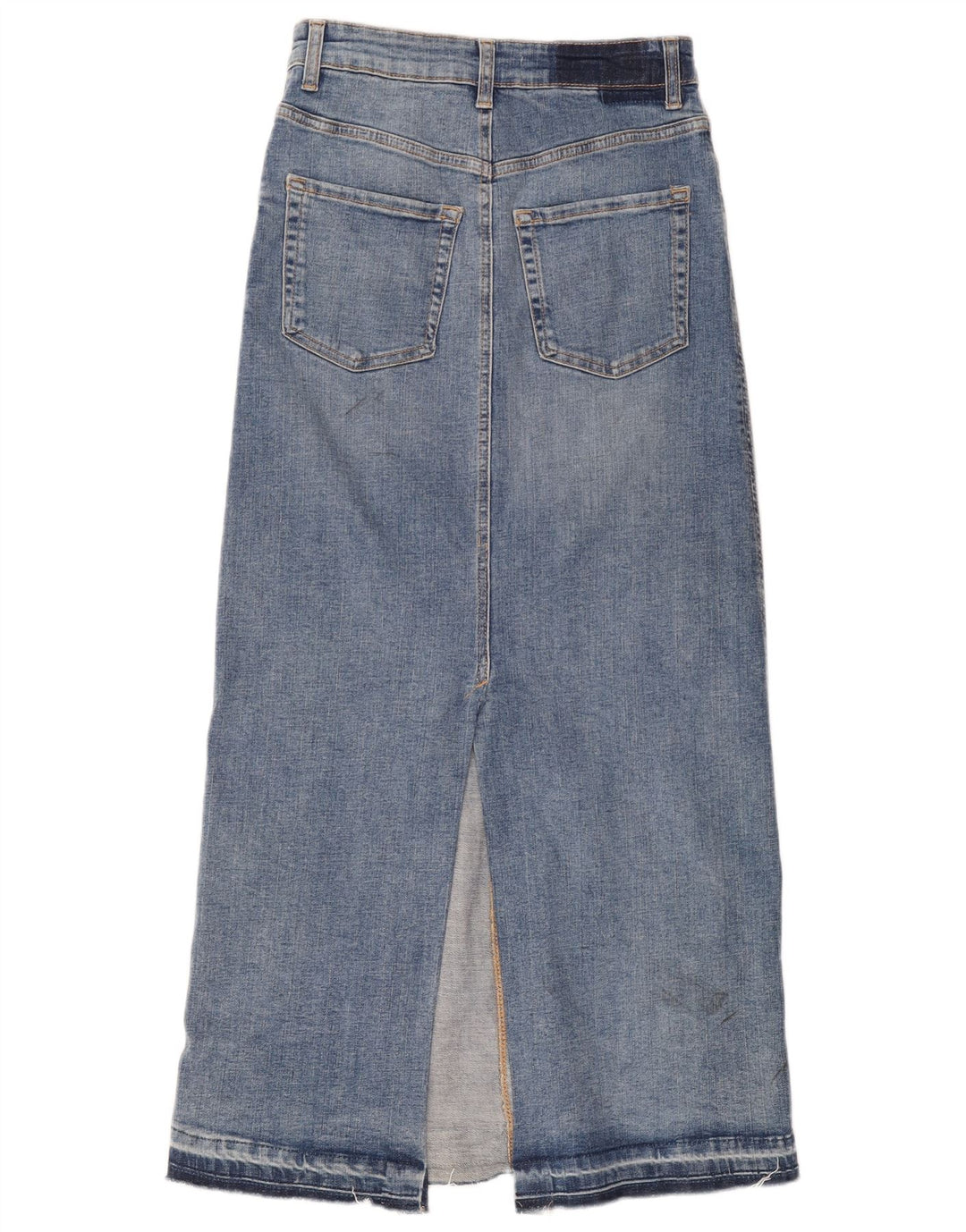 Zara Femme Jupe Midi En Jean Petit W26 Bleu Coton