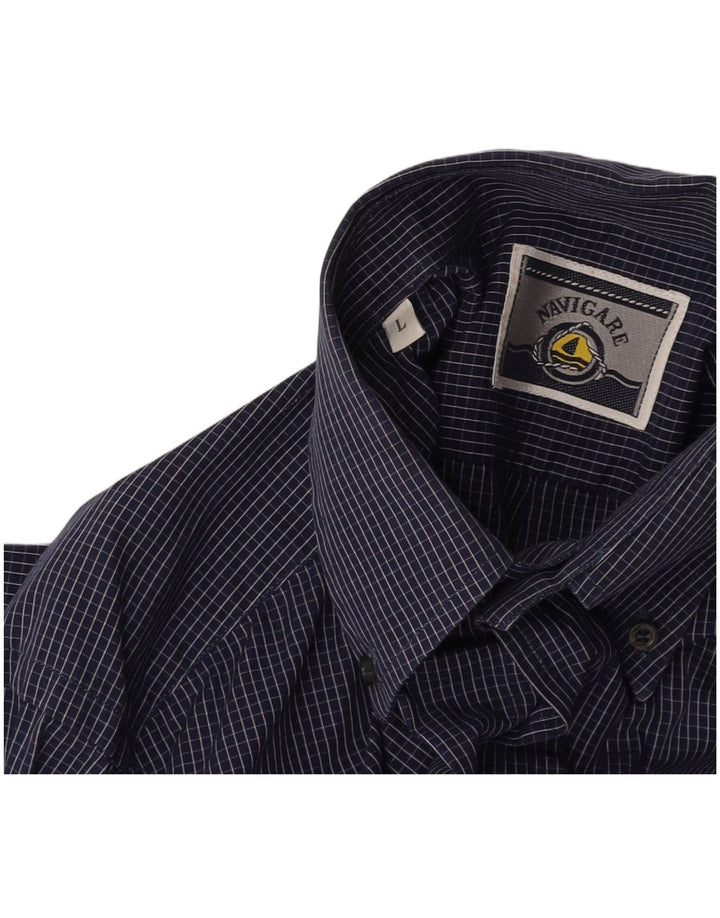 NAVIGARE Chemise Homme Grand Carreau Bleu Marine