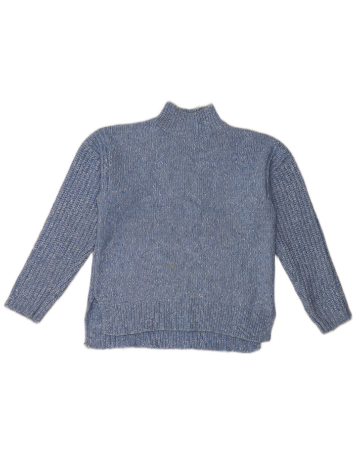 Marks & Spencer Pull col roulé pour femme UK 14 Bleu moyen moucheté