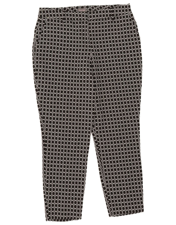 Phase Eight Pantalon Chino Femme UK 14 Large W37 L27 Noir Géométrique