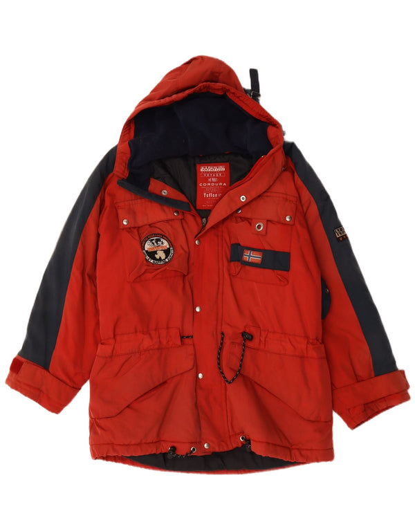 Napapijri Veste coupe-vent graphique pour homme UK 38 Rouge moyen Colourblock