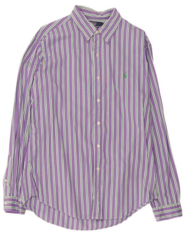 Polo Ralph Lauren Chemise sur mesure pour hommes Grand coton rayé violet