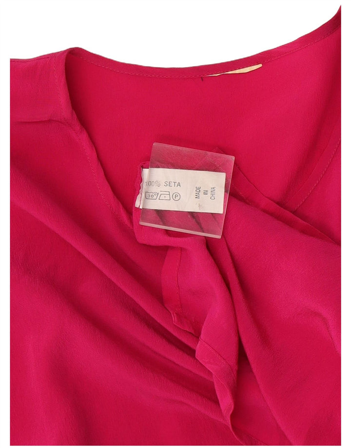 vintage Womens Blouse Top UK 16 Grande Soie Rose
