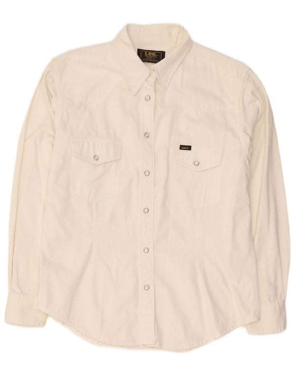 Lee Chemise en jean pour femme UK 16 Large Blanc Coton