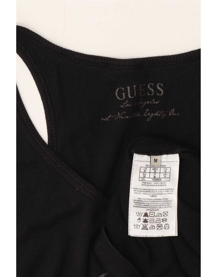 Guess Débardeur graphique pour femme UK 8 Small Noir Coton