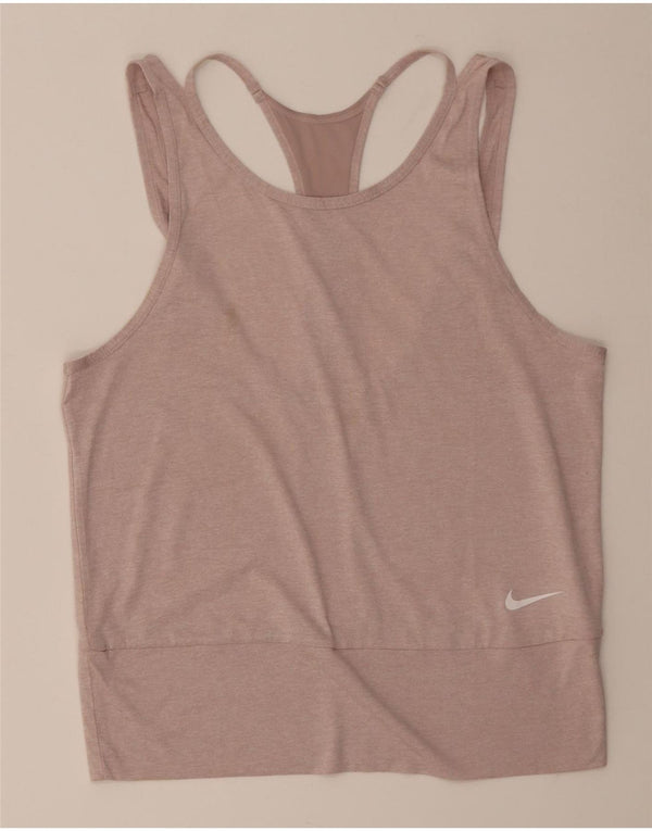 Nike Femme Dri Fit Débardeur UK 12 Rose Moyen Polyester