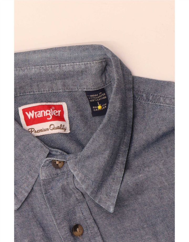 Wrangler Chemise à manches courtes pour homme en coton bleu marine Taille L