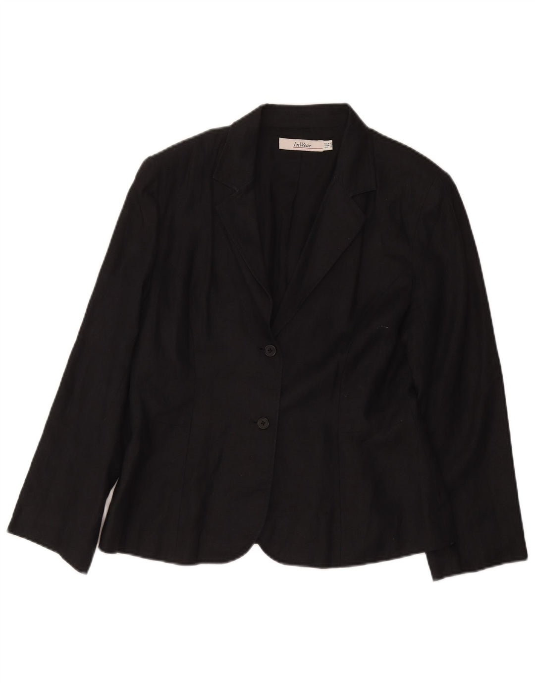 Inwear Veste Blazer 2 Boutons Femme UK 14 Large Acétate Noir