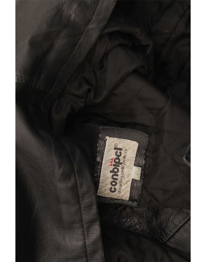 Conbipel Veste en cuir coupe ample pour femme IT 42 Noir moyen