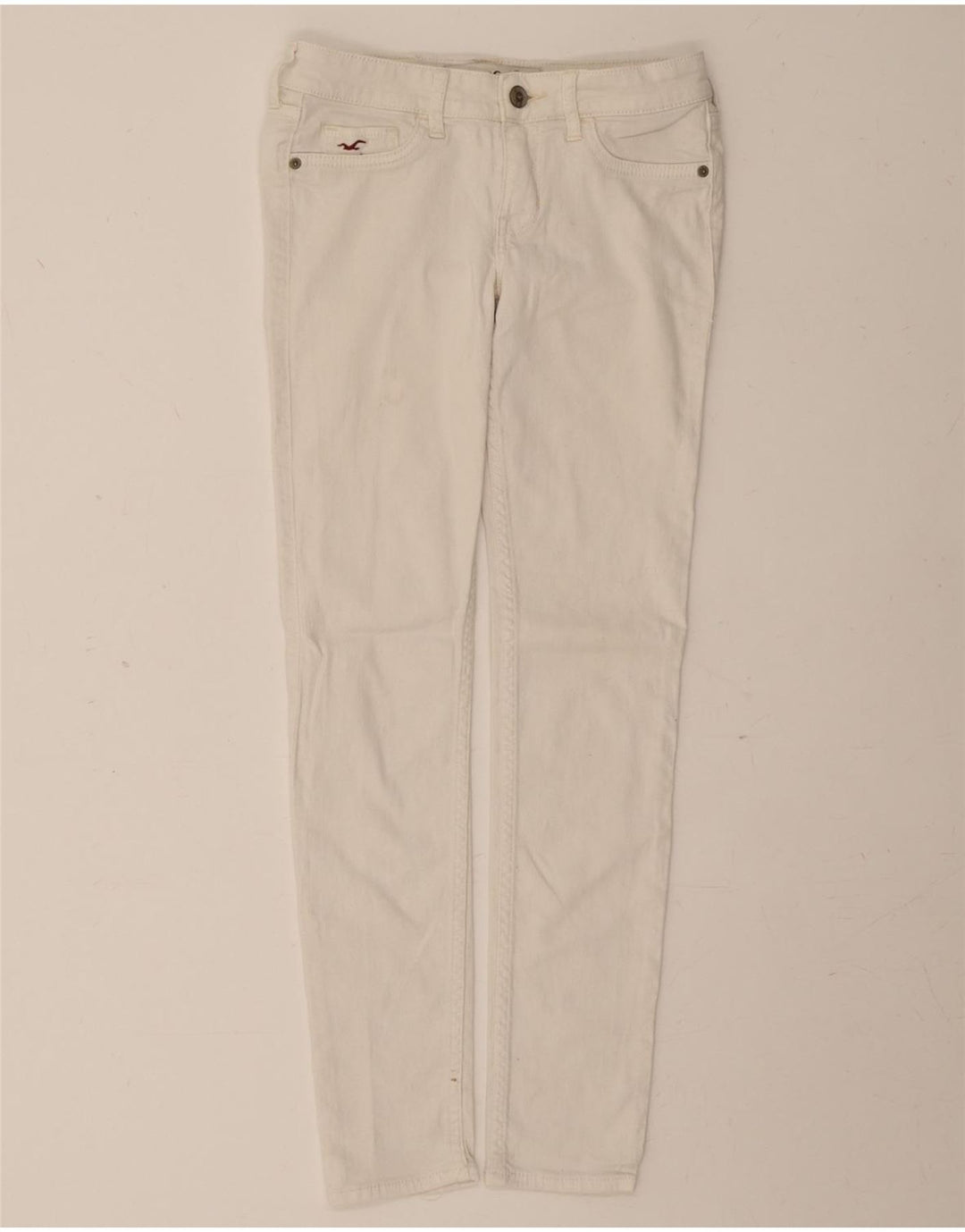 HOLLISTER Womens Slim Jeans W25 L29 White Cotton Vintage Hollister and Second-Hand Hollister from Messina Hembry 