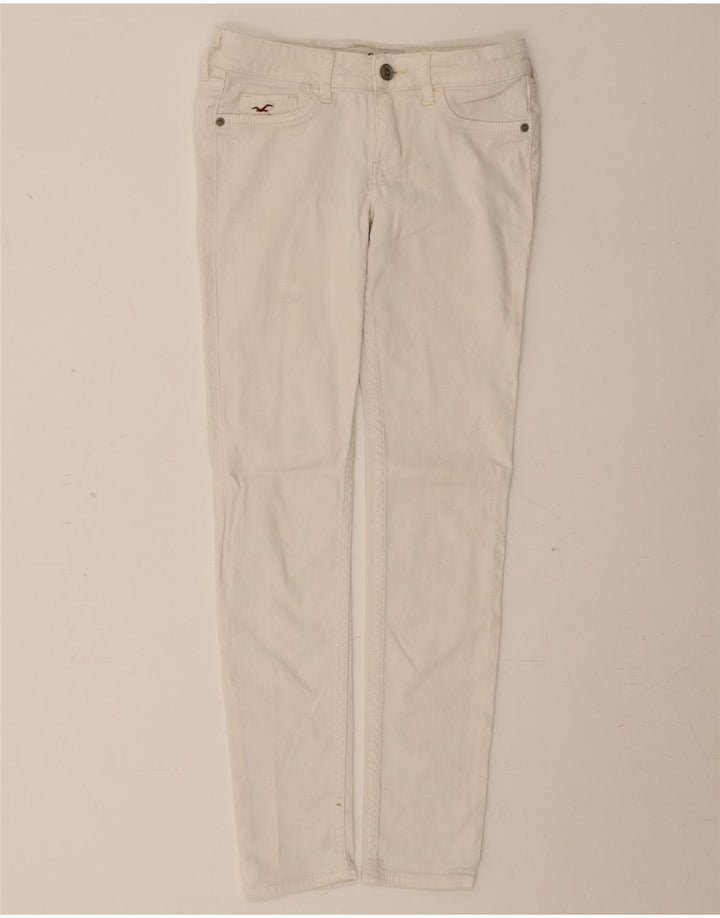 HOLLISTER Womens Slim Jeans W25 L29 White Cotton Vintage Hollister and Second-Hand Hollister from Messina Hembry 