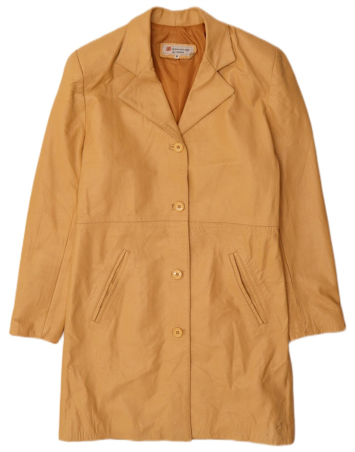 Carmen Manteau en cuir pour femme UK 12 Cuir jaune moyen