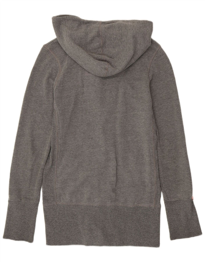 Superdry Veste de survêtement à capuche pour femme UK 14 Gris moyen Coton