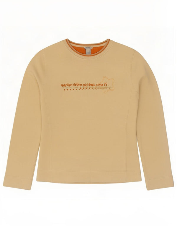 Zara Girls Graphic Top Manches Longues 15-16 ans Jaune Coton