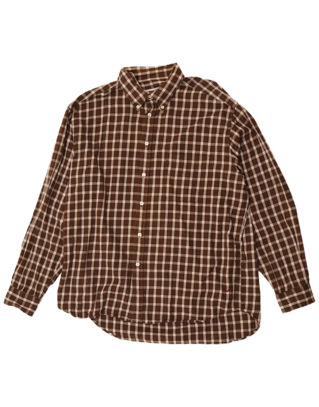 Fila Chemise en flanelle XL pour homme en coton à carreaux marron