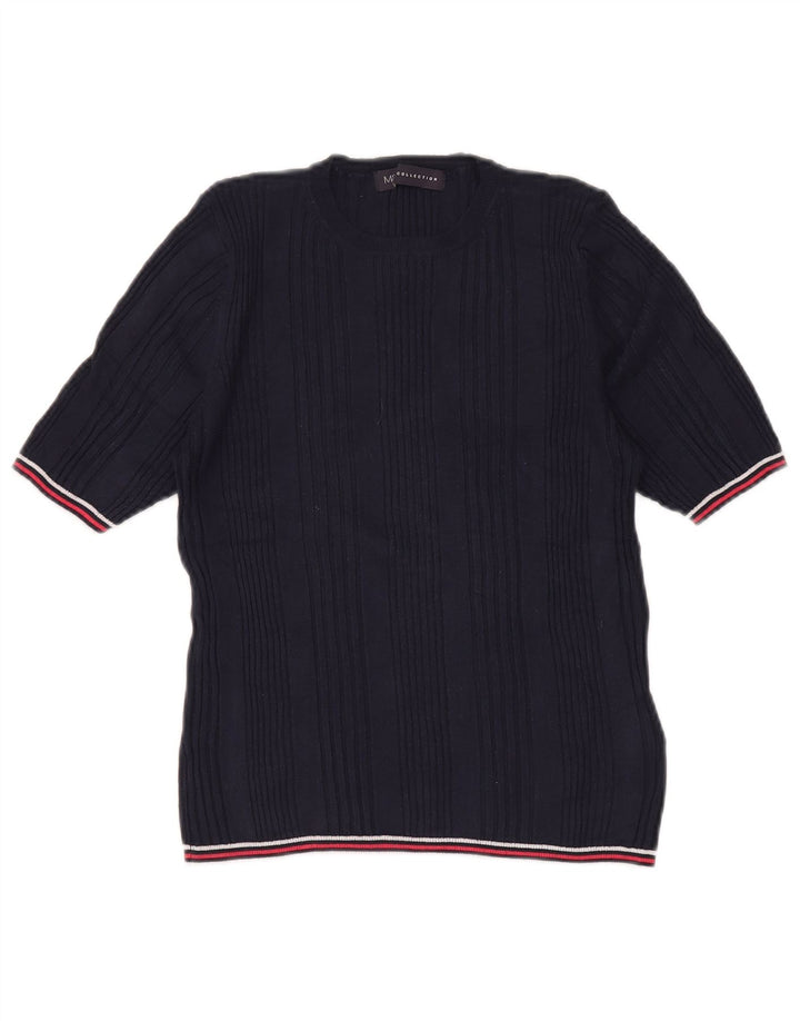 MARKS & SPENCER Pull à col rond pour femme UK 14 Large Bleu marine