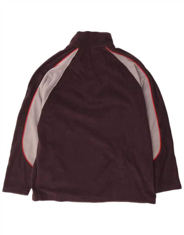 IGUANA Pull polaire à col zippé pour homme XL Noir Colorblock Polyester