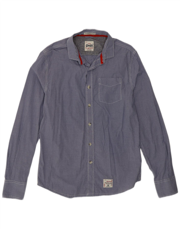 Superdry Chemise Homme Large Bleu Vichy Coton