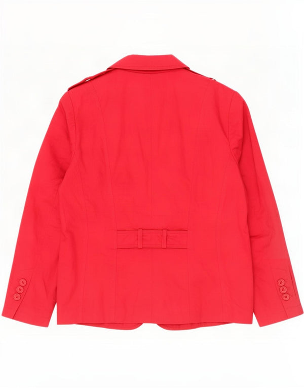 Bianca Veste blazer militaire à 3 boutons pour femme UK 18 XL Rouge Coton