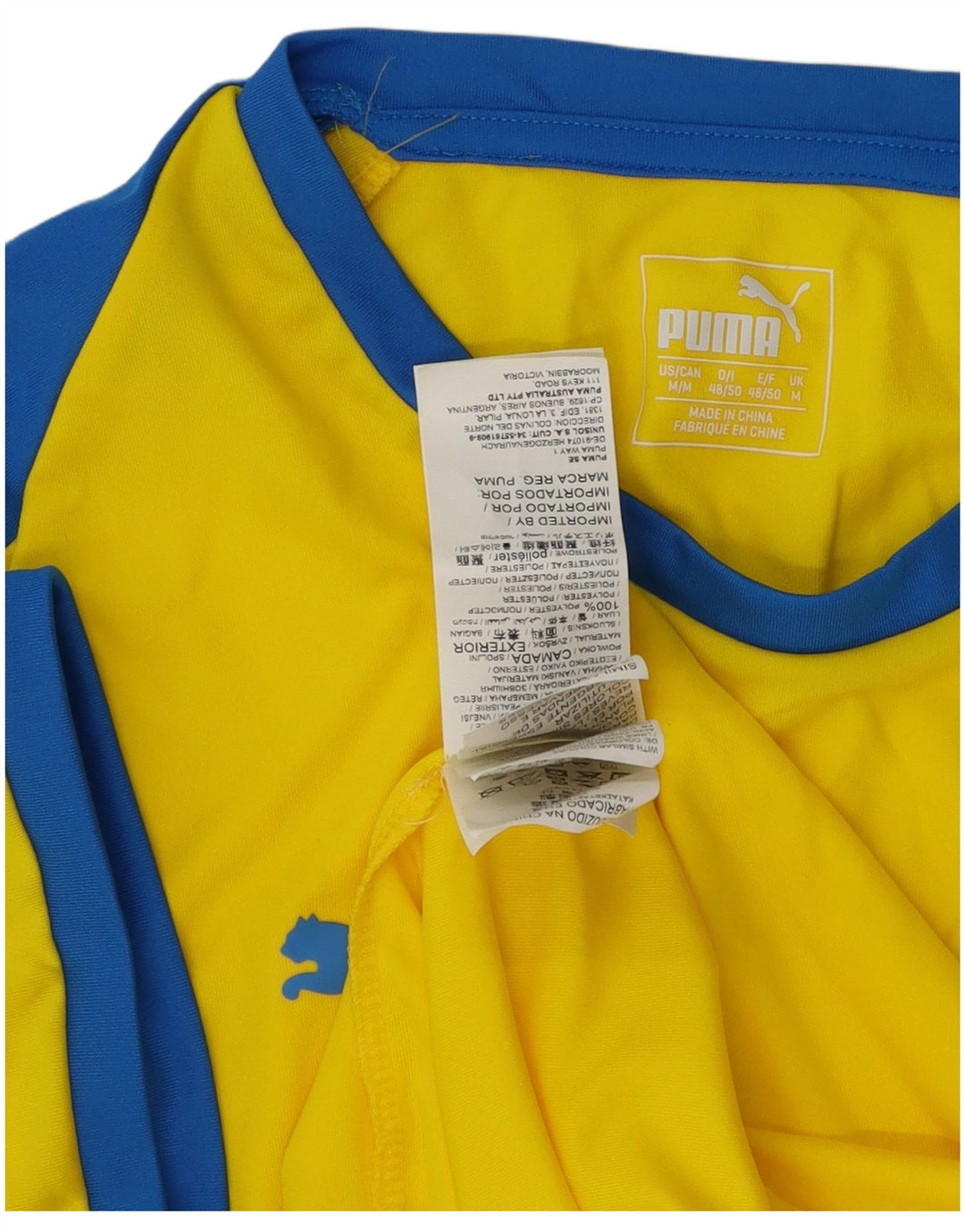 Puma T-Shirt Homme Colorblock Jaune Moyen Polyester