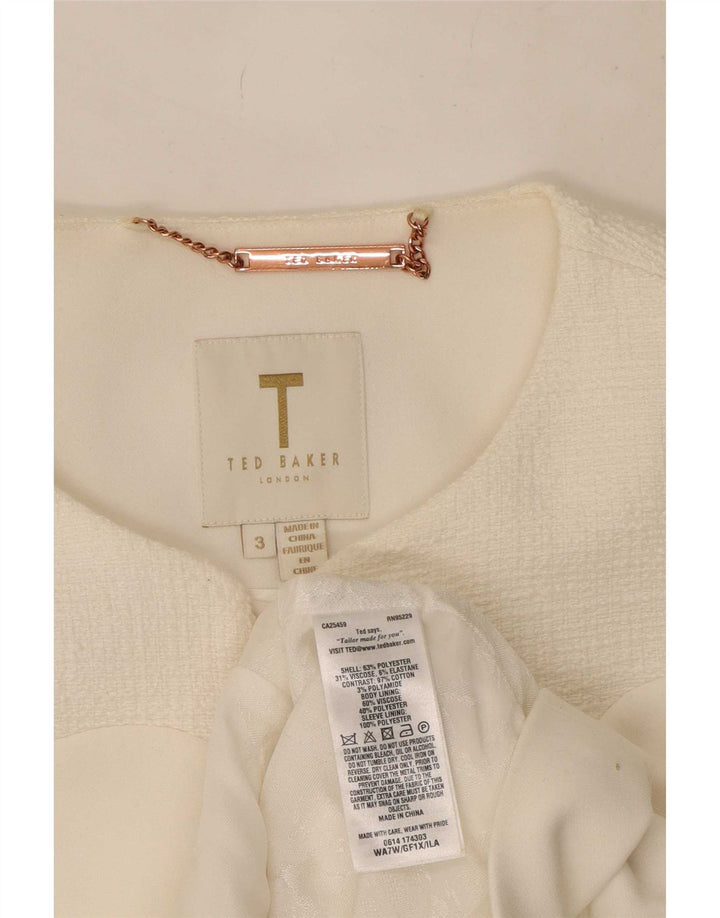 Ted Baker Veste blazer courte pour femme Taille 3 Polyester blanc moyen