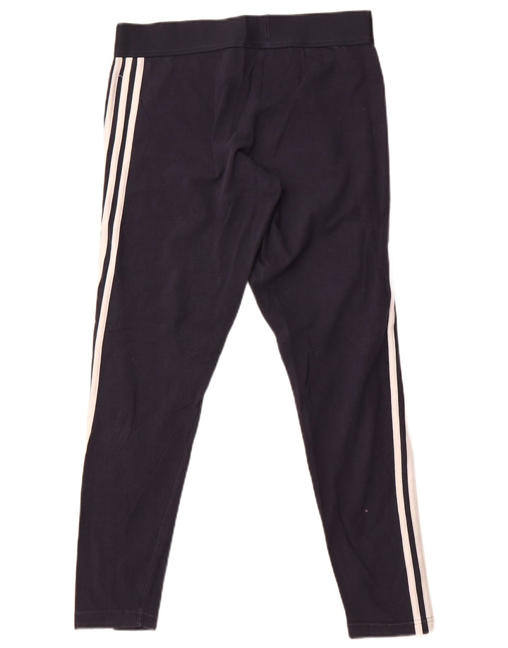 Adidas Leggings Femme UK 16/18 Large Bleu Marine