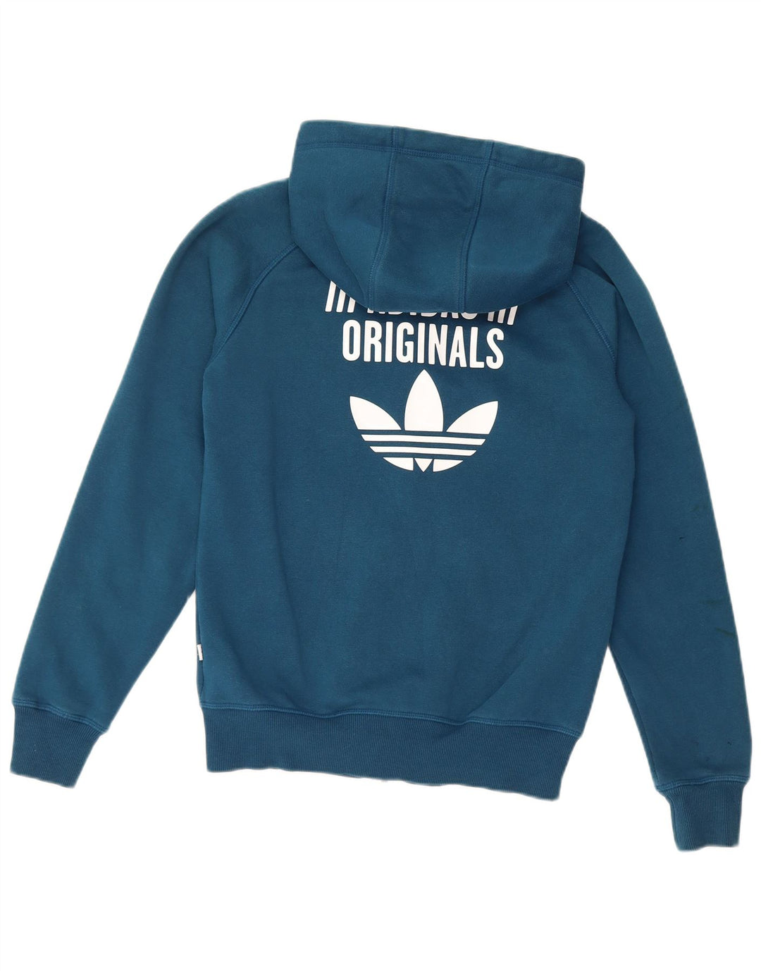 ADIDAS Pull à capuche zippé graphique pour femme UK 10 Petit coton bleu