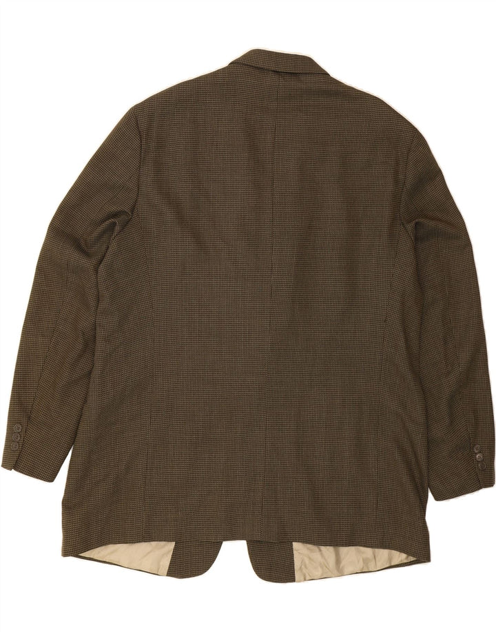 PIERRE CARDIN Mens 3 Button Blazer Jacket UK 44 2XL Khaki Check Vintage Pierre Cardin and Second-Hand Pierre Cardin from Messina Hembry 