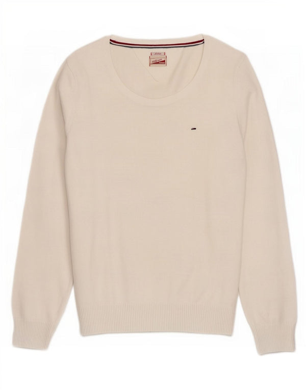 Tommy Hilfiger Pull col bateau pour femme UK 12 Blanc moyen