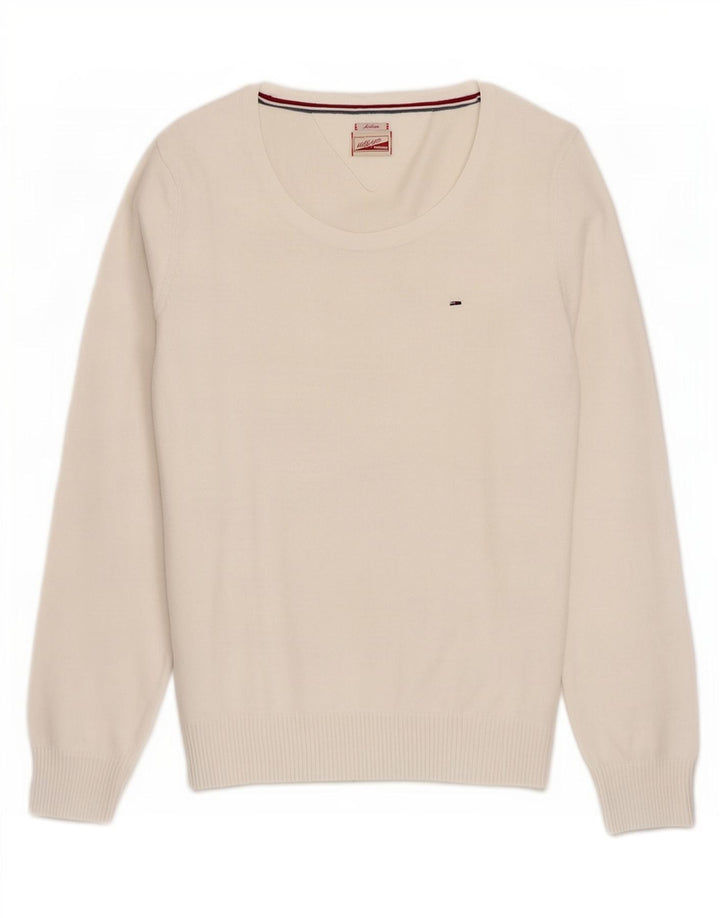 Tommy Hilfiger Pull col bateau pour femme UK 12 Blanc moyen