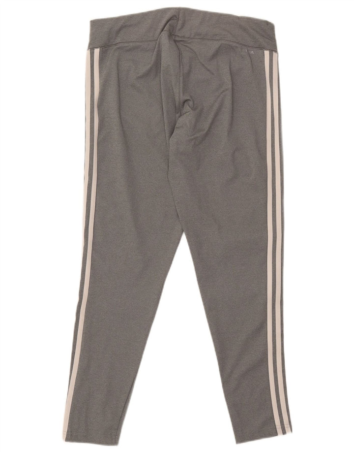 ADIDAS Femmes Climalite Leggings UK 16/18 Grand Gris Polyester