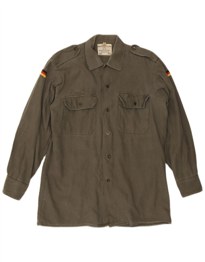 Chemise militaire vintage homme taille 39/40 kaki moyen